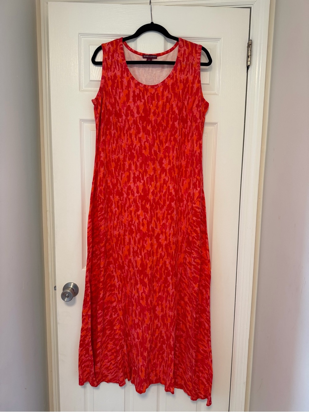 Jessica London Red and Pink Sleeveless Maxi Dress